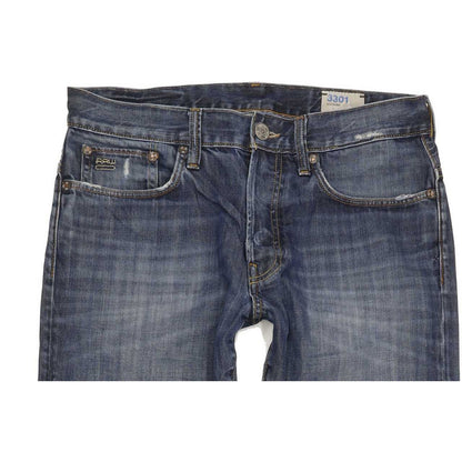 G-Star 3301 Men Blue Straight Slim Jeans W31 L31