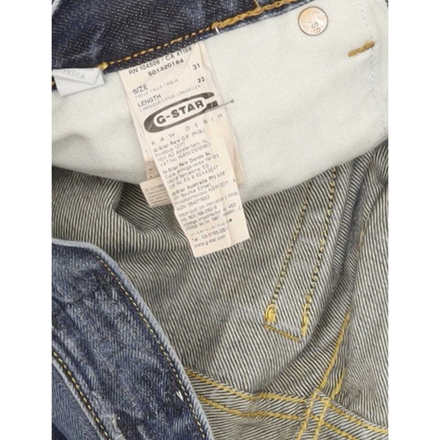 G-Star 3301 Men Blue Straight Slim Jeans W31 L31
