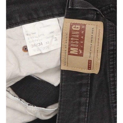 Mustang Big Sur Men Black Straight Regular Stretch Jeans W36 L34
