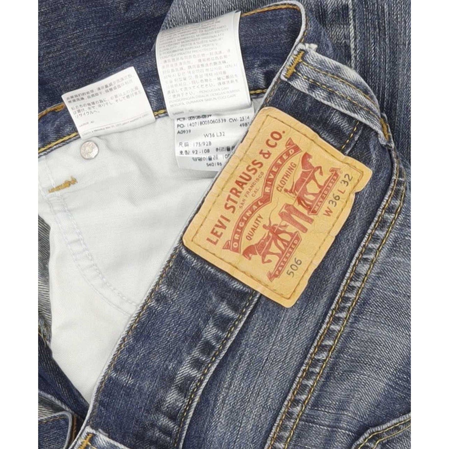 Levi's 506 Men Blue Straight Regular Jeans W36 L31