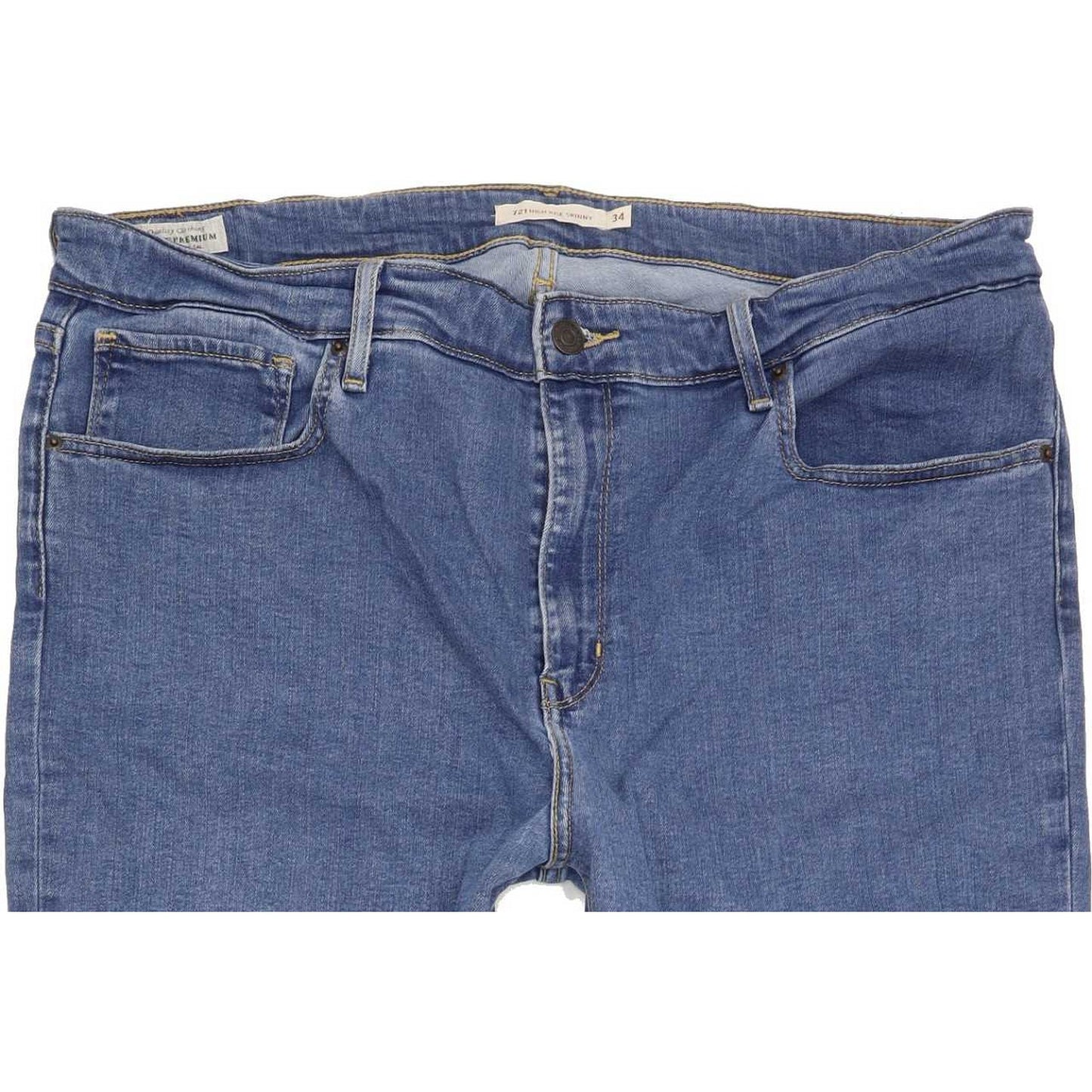 Levi's 721 High Rise Blue Skinny Stretch Jeans High Waisted W35 L30