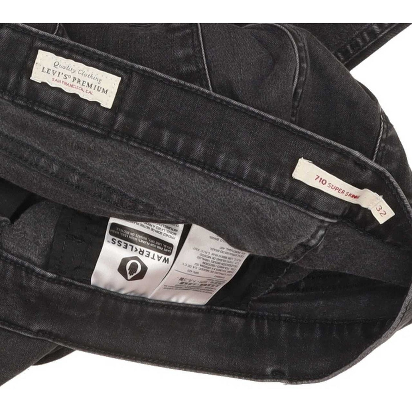 Levi's 710 Super Women Charcoal Skinny Slim Stretch Jeans W32 L31