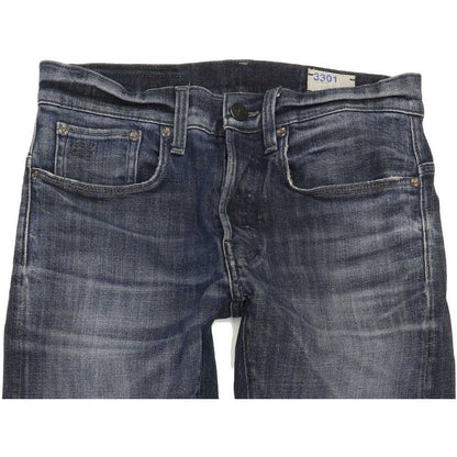 G-Star 3301 Men Blue Straight Slim Stretch Jeans W30 L29
