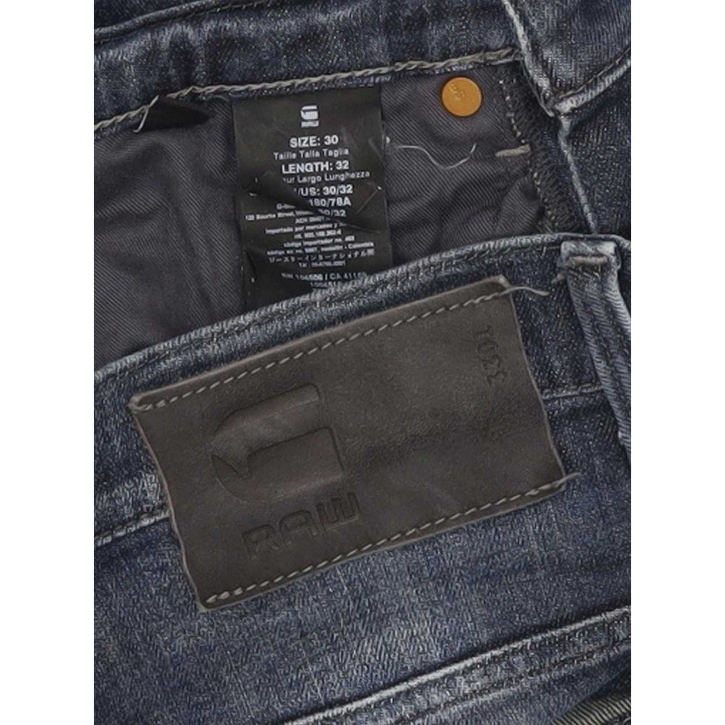G-Star 3301 Men Blue Straight Slim Stretch Jeans W30 L29