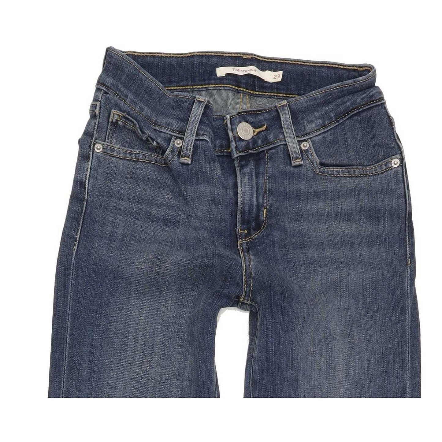 Levi's 714 Women Blue Straight Slim Stretch Jeans W23 L31