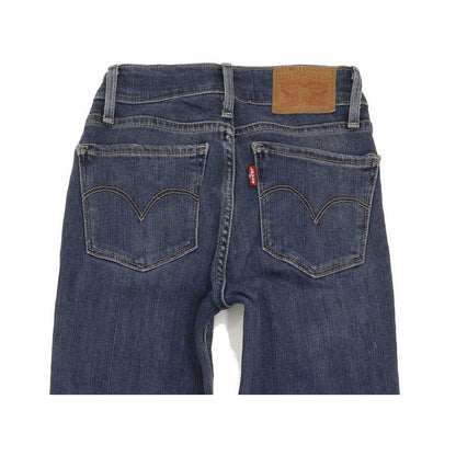 Levi's 714 Women Blue Straight Slim Stretch Jeans W23 L31