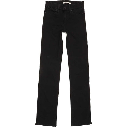 Levi's Slimming Women Black Straight Slim Stretch Jeans W25 L31