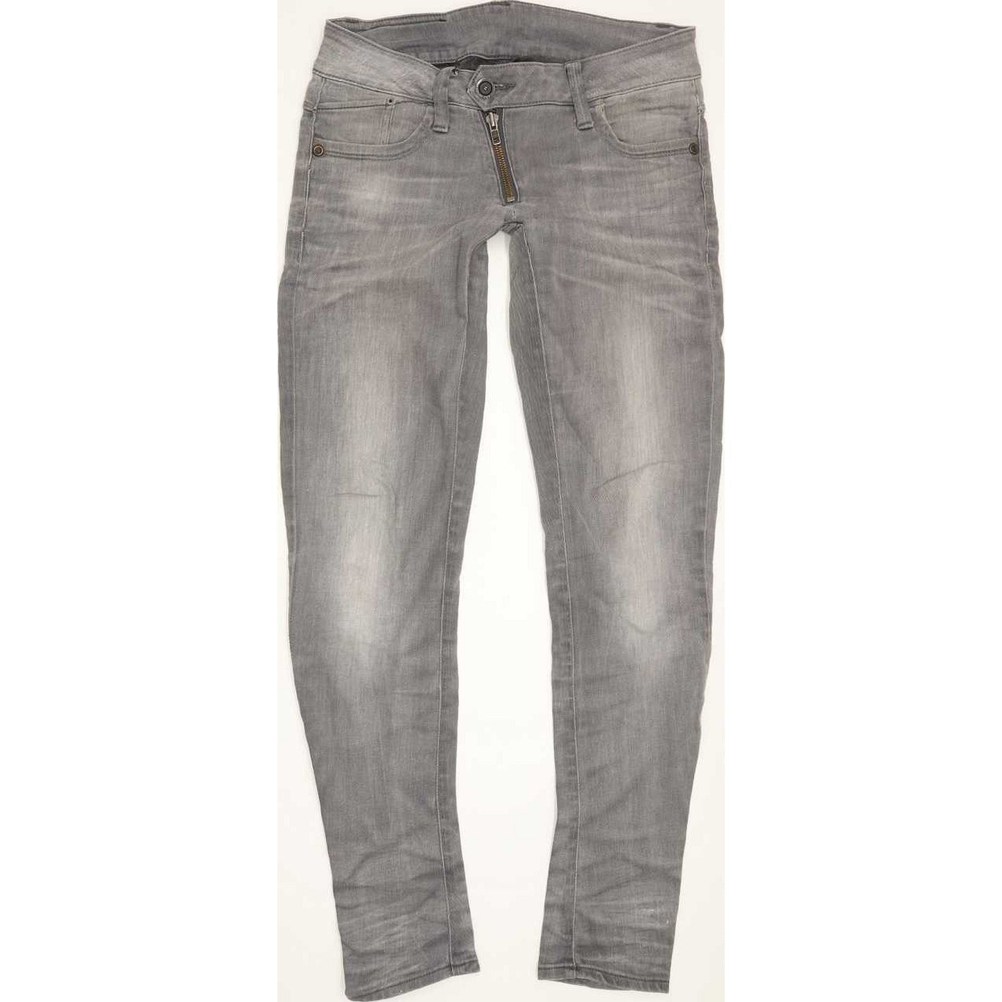 G-Star Lynn Zip Women Grey Skinny Slim Stretch Jeans W27 L30