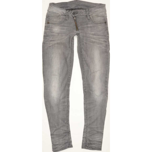 G-Star Lynn Zip Women Grey Skinny Slim Stretch Jeans W27 L30
