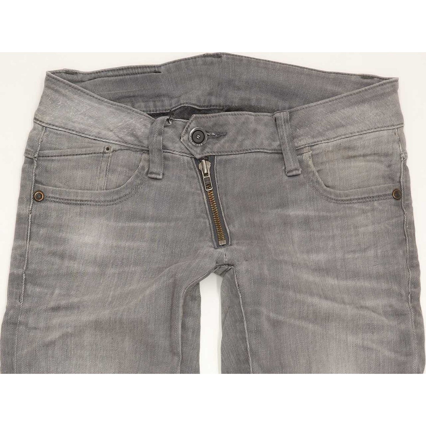 G-Star Lynn Zip Women Grey Skinny Slim Stretch Jeans W27 L30