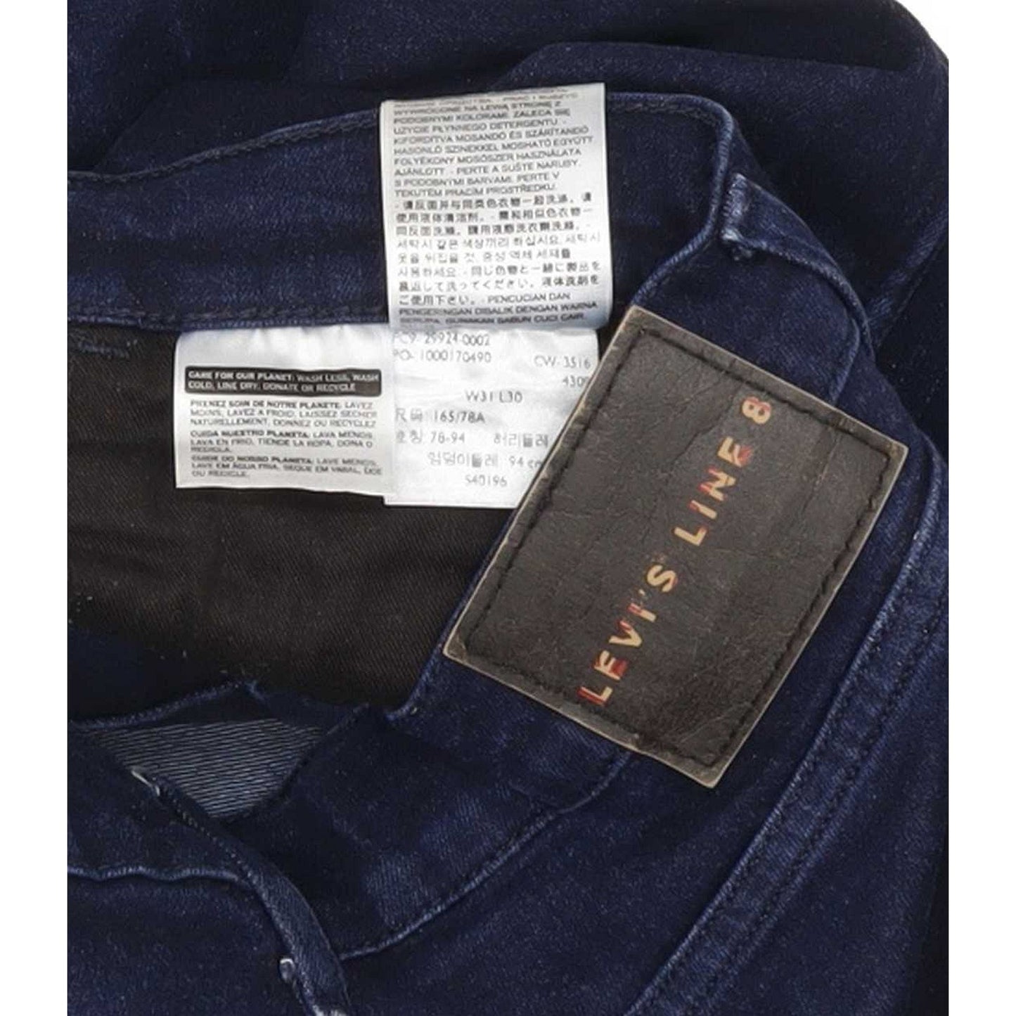 Levi's Line 8 Men Blue Skinny Slim Stretch Jeans W31 L29