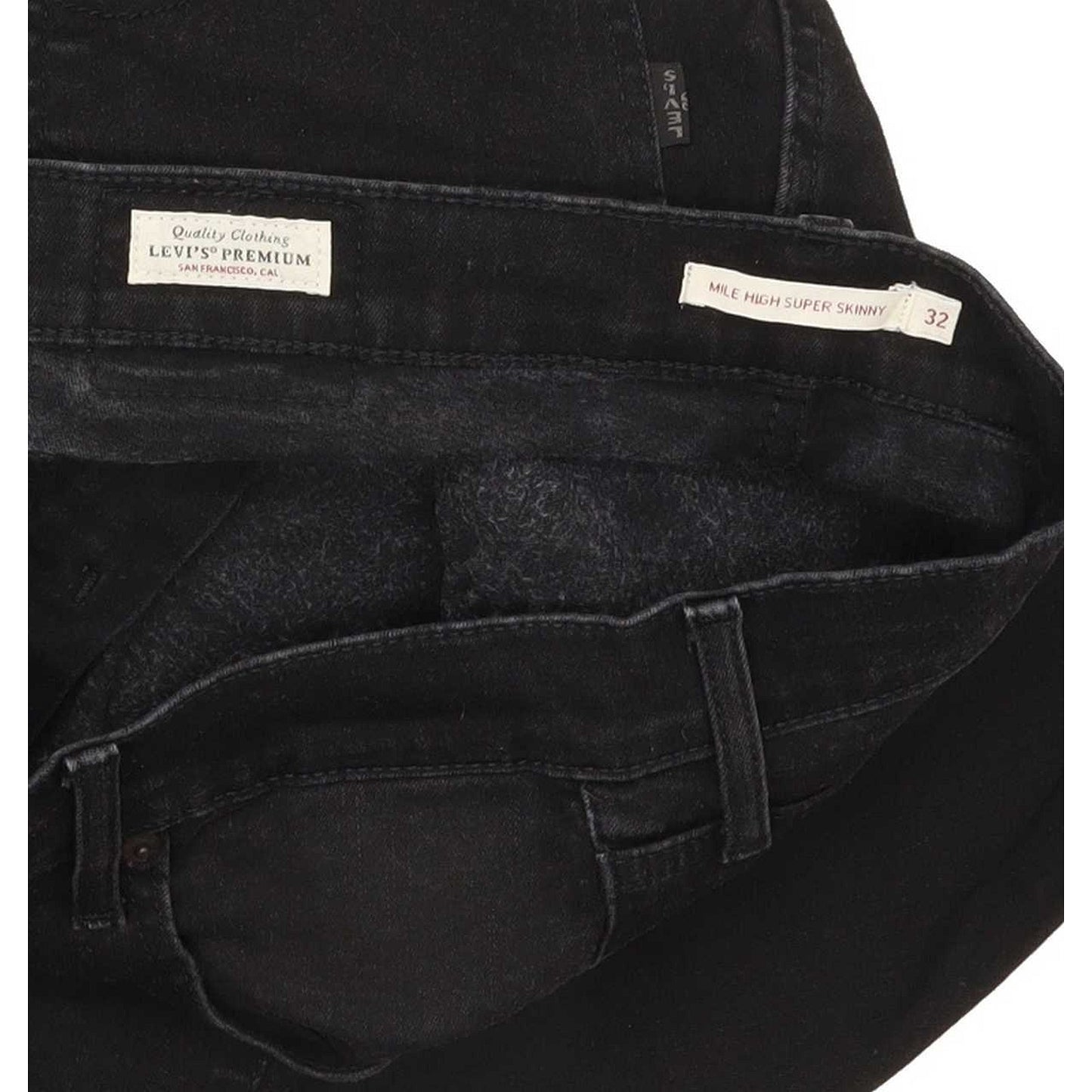 Levi's Mile High Rise Black Skinny Stretch Jeans High Waisted W32 L29