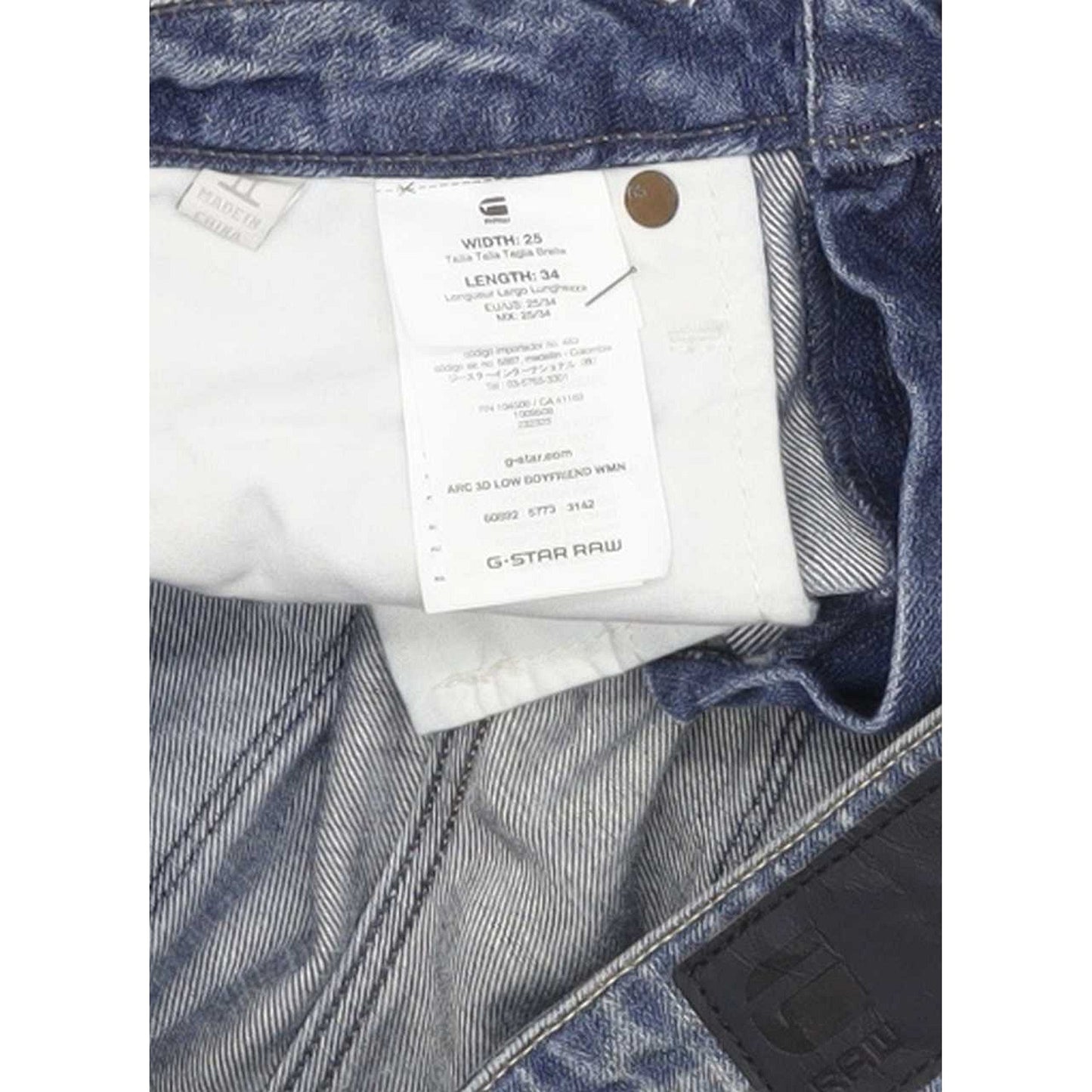 G-Star Arc 3D Low Women Blue Tapered Loose Boyfriend Jeans W25 L30
