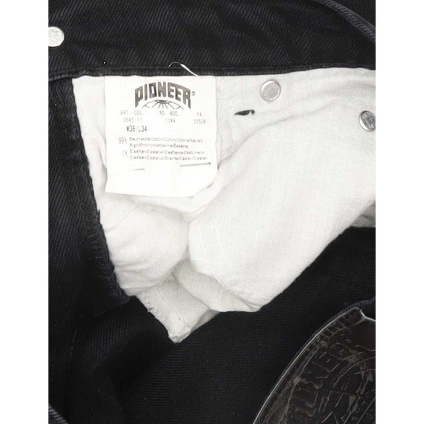Pioneer Men Black Straight Regular Stretch Jeans W36 L34