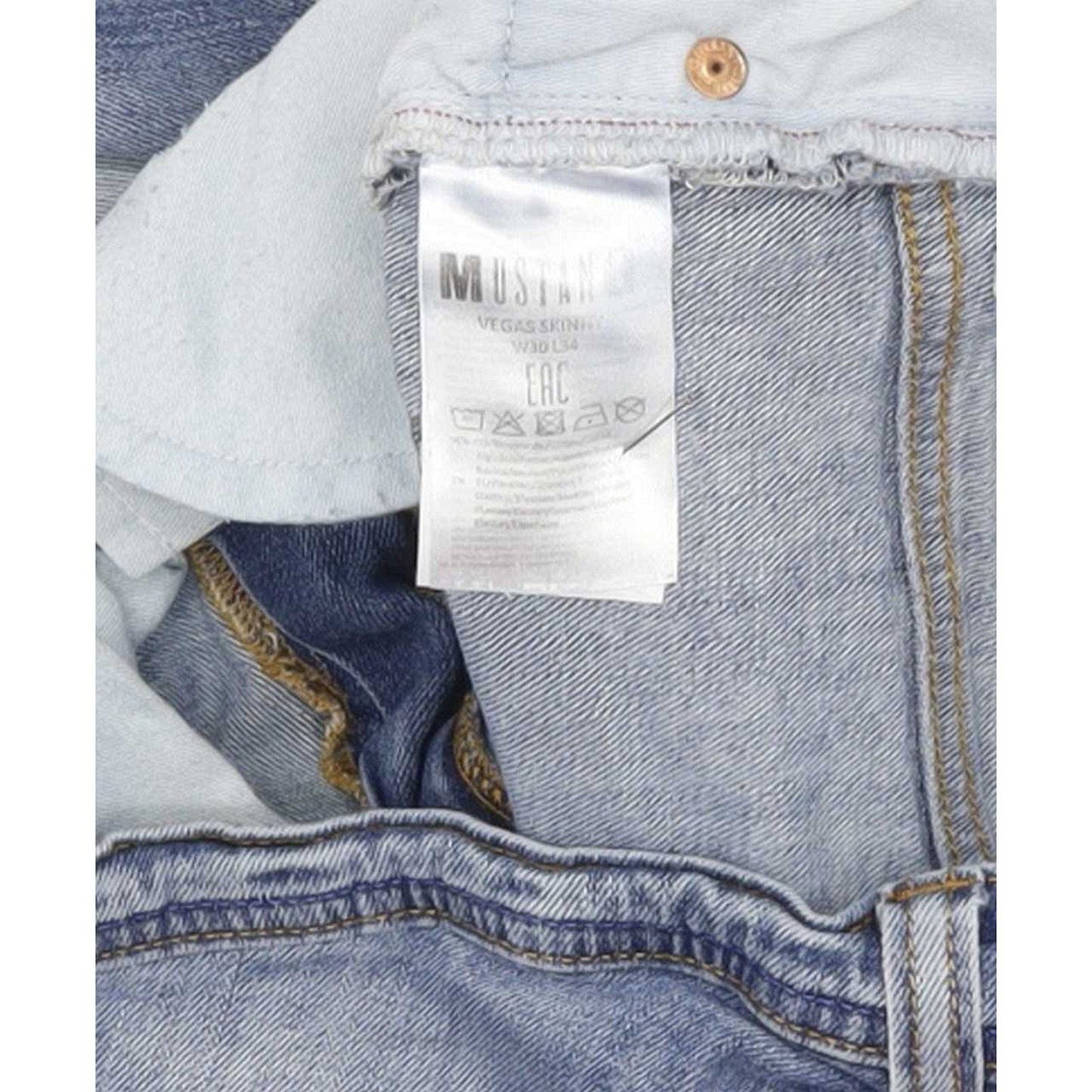 Mustang Vegas Men Blue Skinny Slim Stretch Jeans W30 L32
