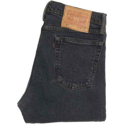 Levi's 510 Men Black Skinny Slim Stretch Jeans W30 L31