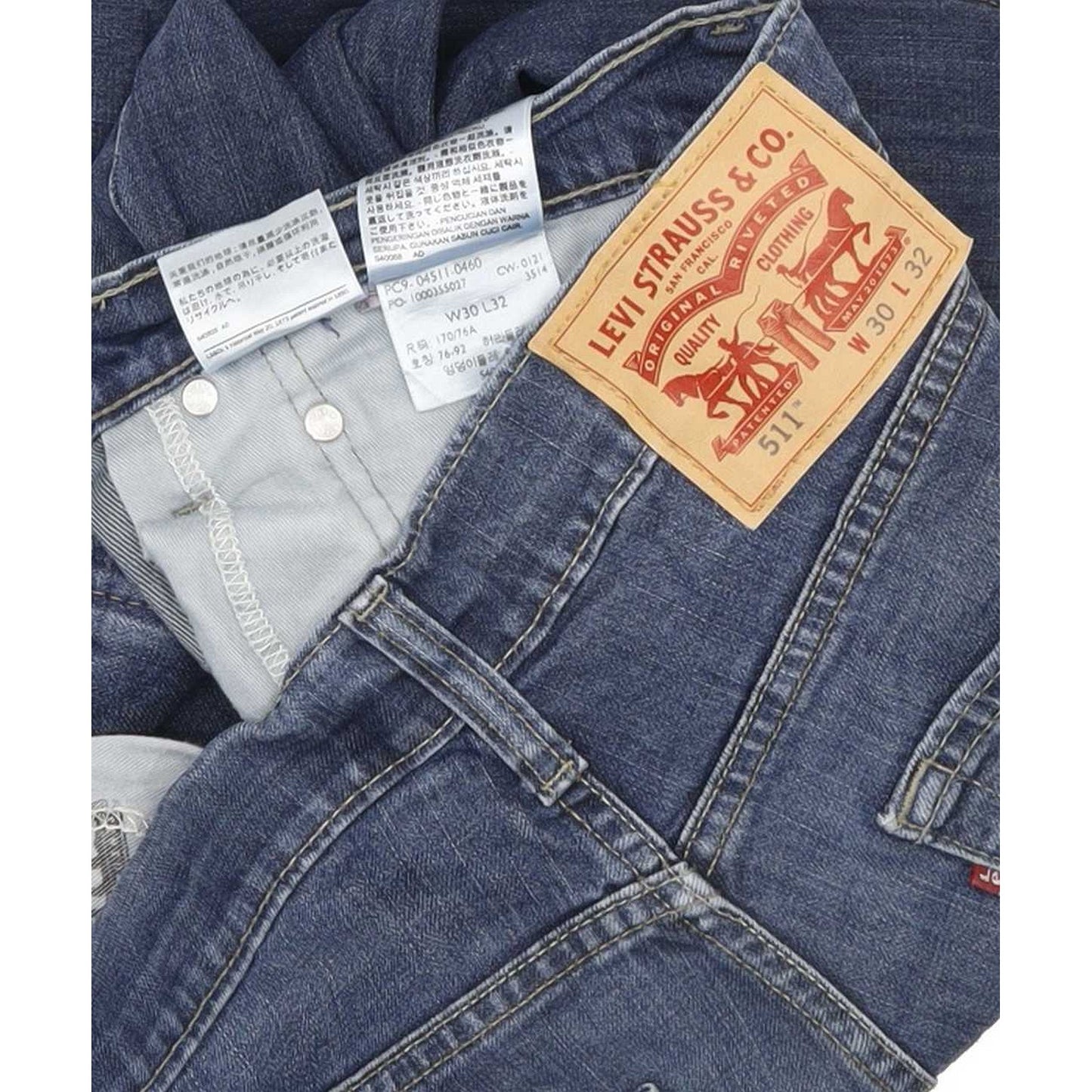 Levi's 511 Men Blue Straight Slim Stretch Jeans W30 L32