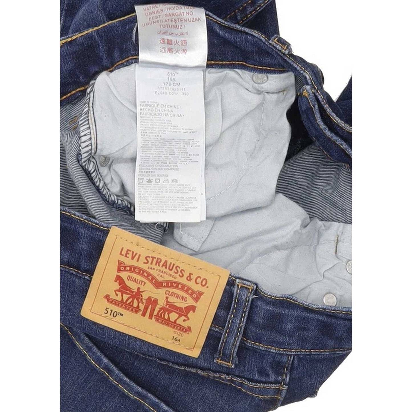 Levi's 510 Kids Blue Skinny Slim Stretch Jeans W26 L30