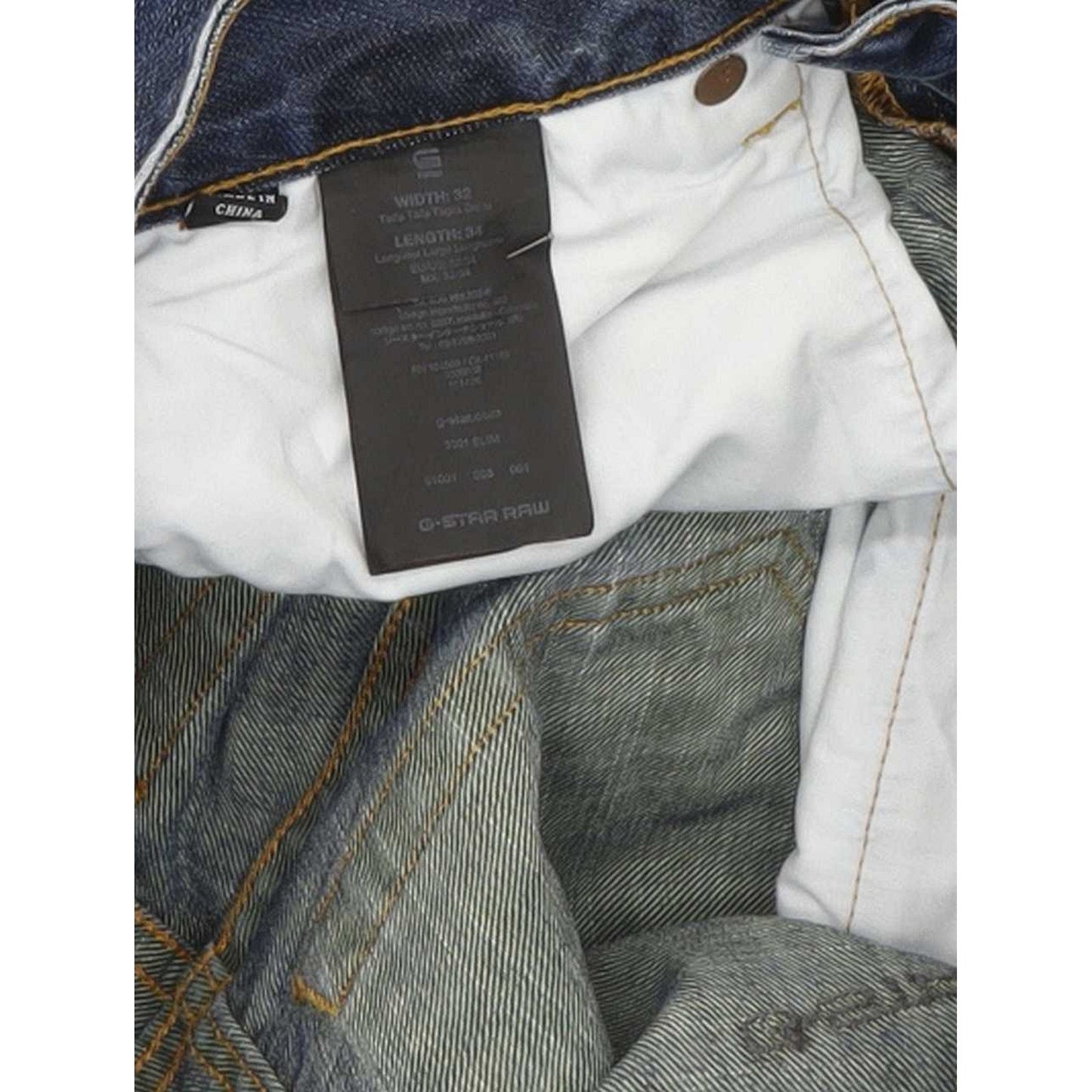 G-Star 3301 Men Blue Straight Slim Jeans W31 L30