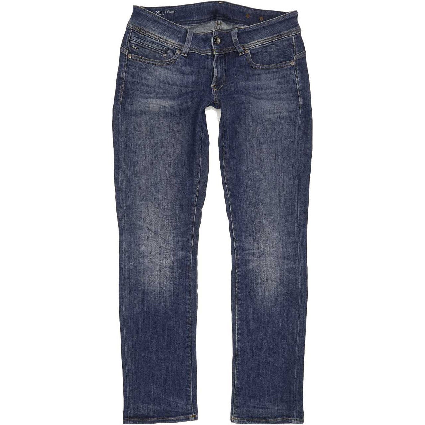 G-Star Midge Saddle Women Blue Straight Slim Stretch Jeans W30 L31
