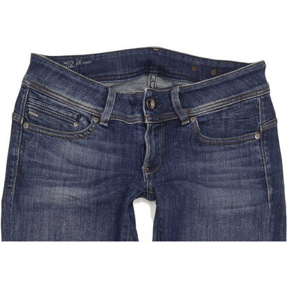 G-Star Midge Saddle Women Blue Straight Slim Stretch Jeans W30 L31
