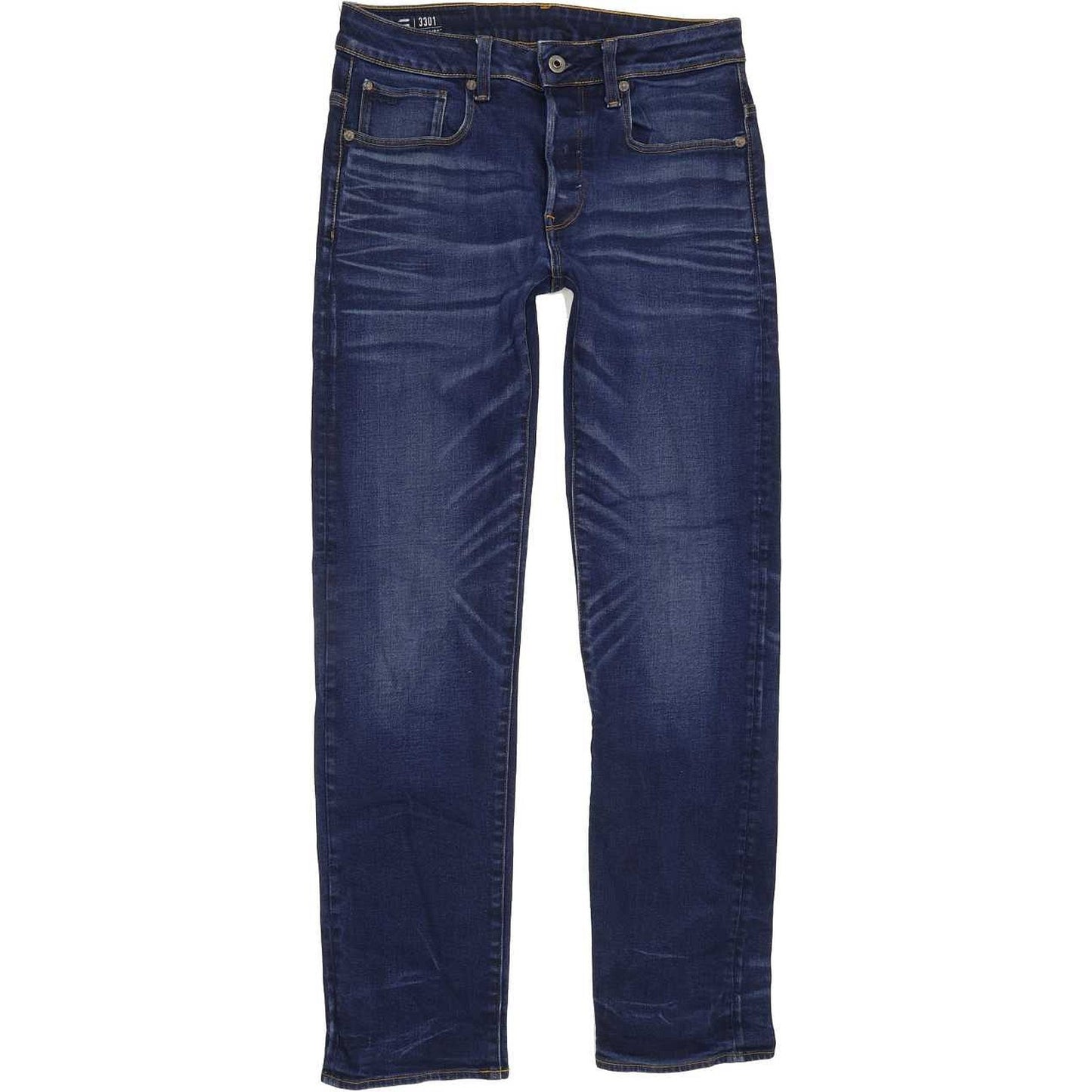 G-Star 3301 Men Blue Straight Regular Stretch Jeans W30 L31