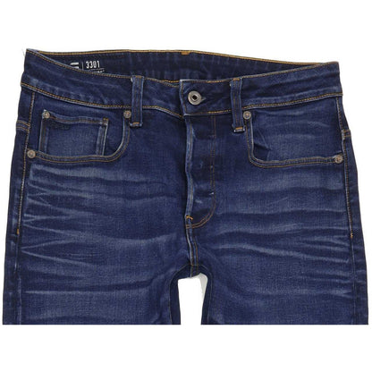 G-Star 3301 Men Blue Straight Regular Stretch Jeans W30 L31