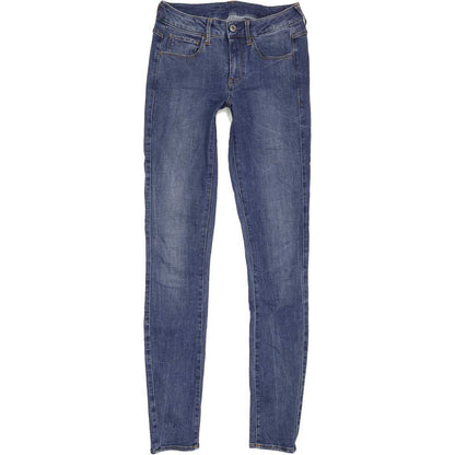 G-Star 3301 d-Mid Super Women Blue Skinny Regular Stretch Jeans W28 L34
