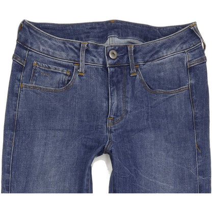 G-Star 3301 d-Mid Super Women Blue Skinny Regular Stretch Jeans W28 L34