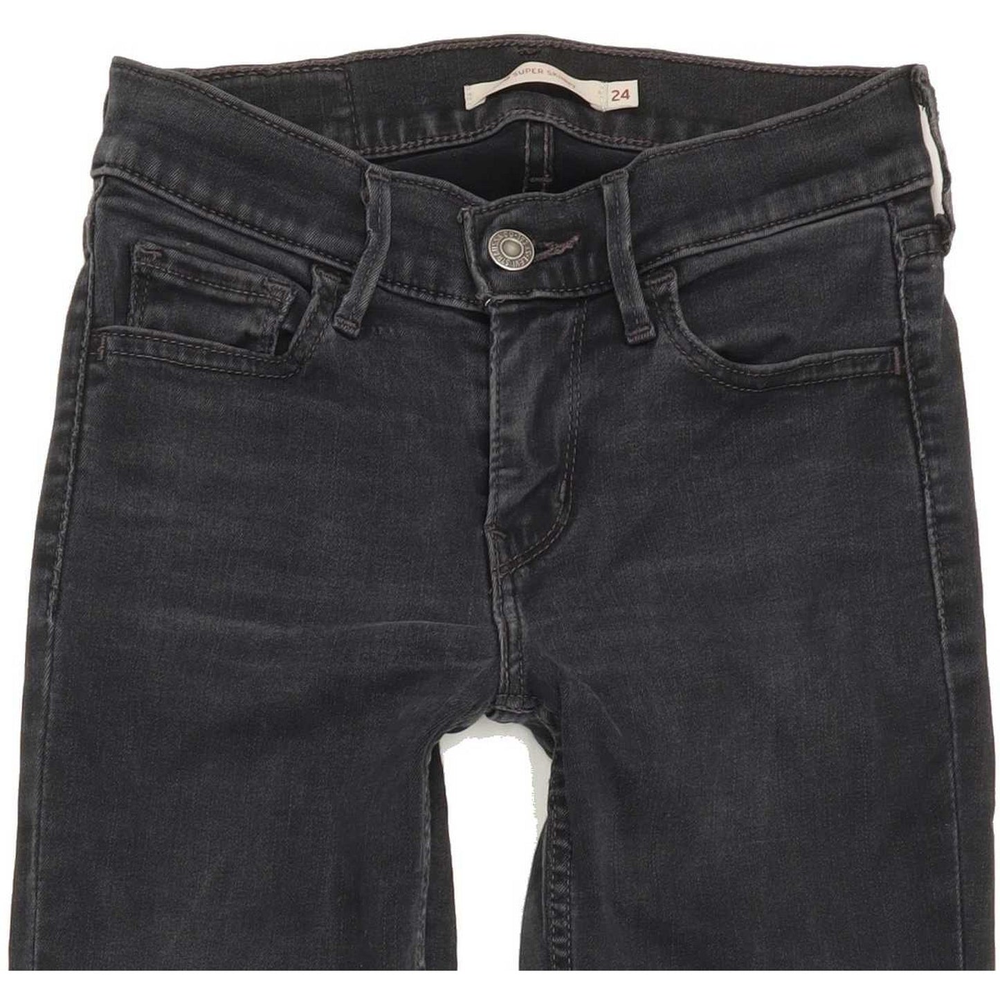 Levi's 710 Super Women Charcoal Skinny Slim Stretch Jeans W24 L30