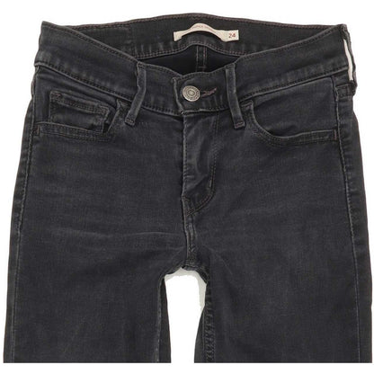 Levi's 710 Super Women Charcoal Skinny Slim Stretch Jeans W24 L30