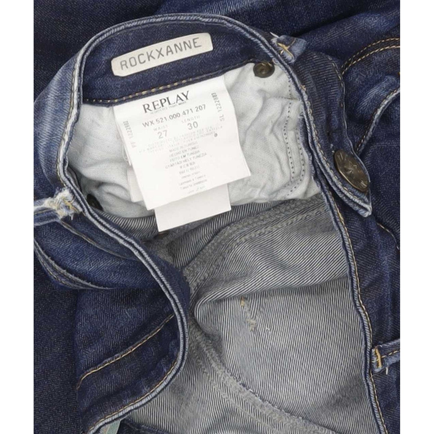 Replay Men Blue Straight Slim Stretch Jeans W27 L30