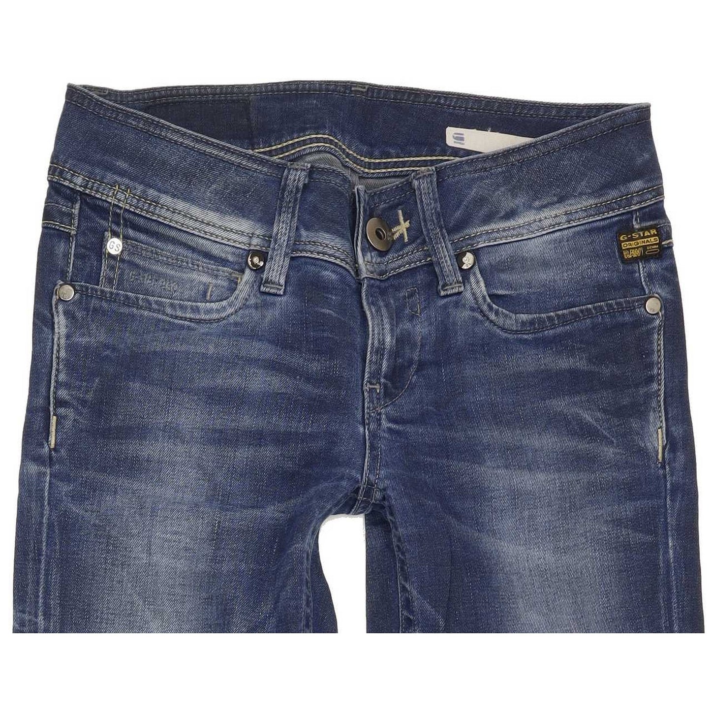 G-Star Ford Women Blue Straight Slim Stretch Jeans W26 L31