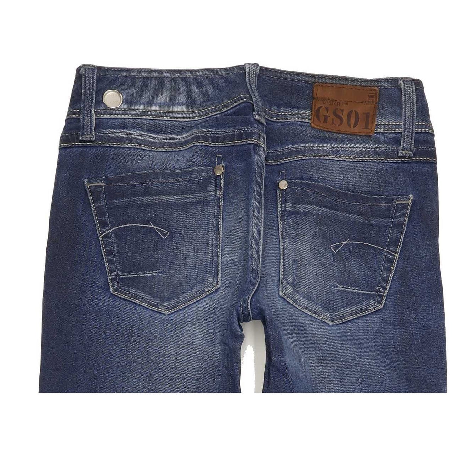 G-Star Ford Women Blue Straight Slim Stretch Jeans W26 L31