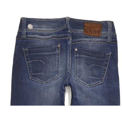 G-Star Ford Women Blue Straight Slim Stretch Jeans W26 L31