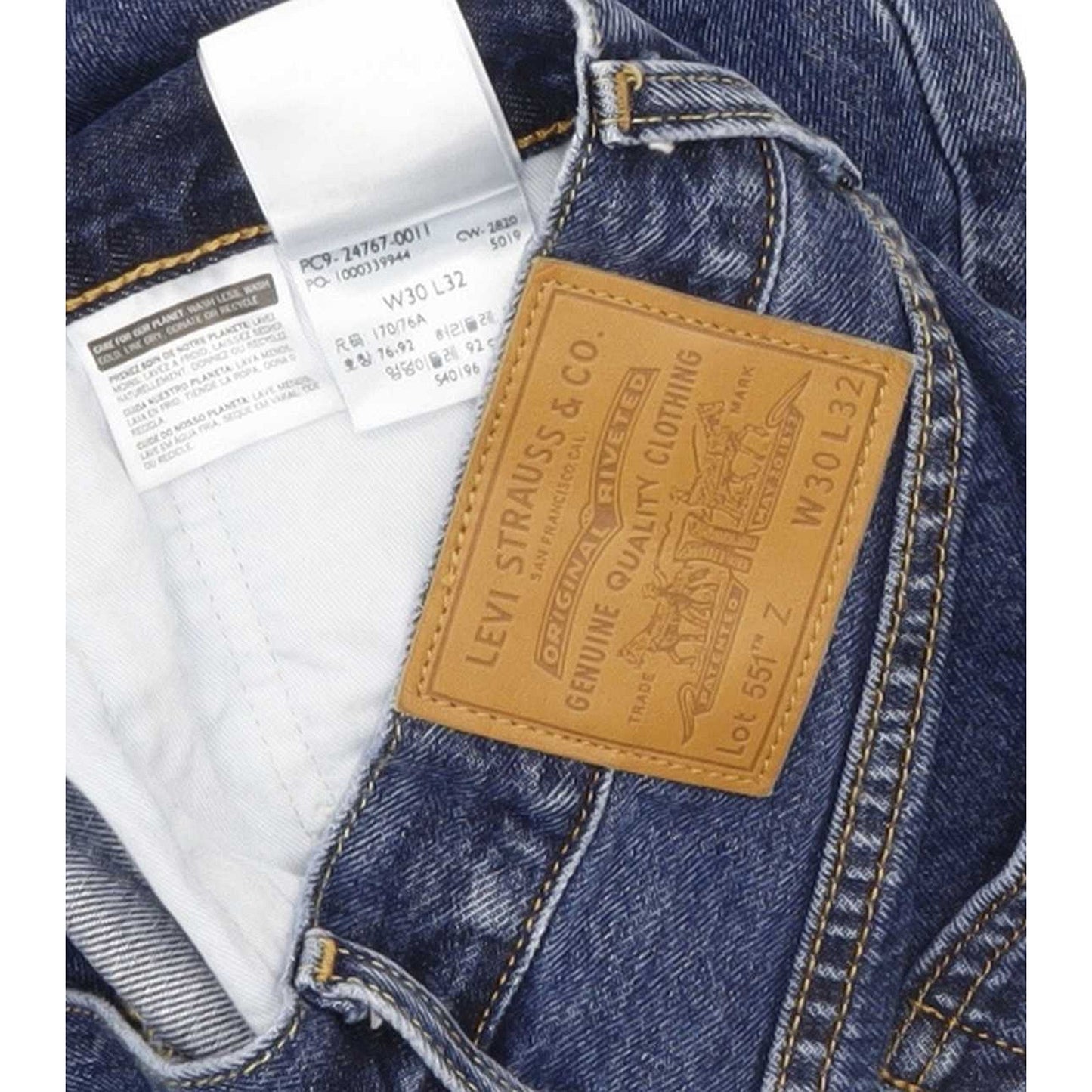 Levi's 551 Men Blue Straight Regular Stretch Jeans W30 L31