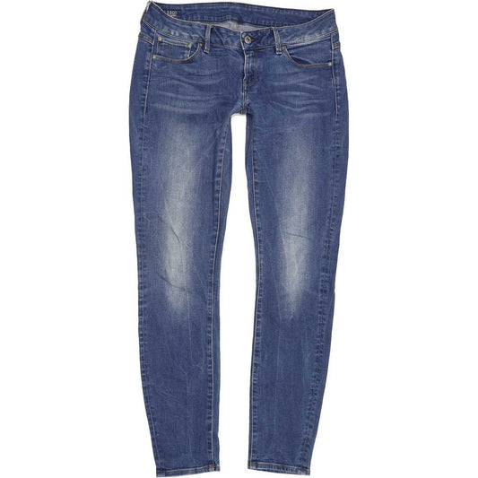 G-Star 3301-A Low Women Blue Straight Slim Stretch Jeans W30 L32