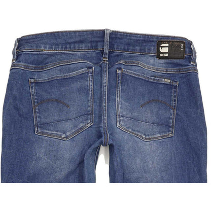 G-Star 3301-A Low Women Blue Straight Slim Stretch Jeans W30 L32