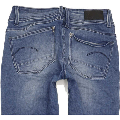 G-Star Lynn Mid Women Blue Skinny Slim Stretch Jeans W26 L32