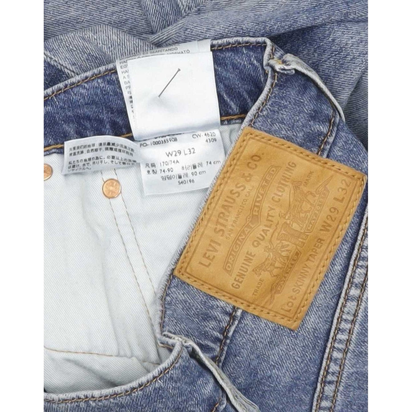 Levi's Men Blue Tapered Slim Stretch Jeans W29 L31