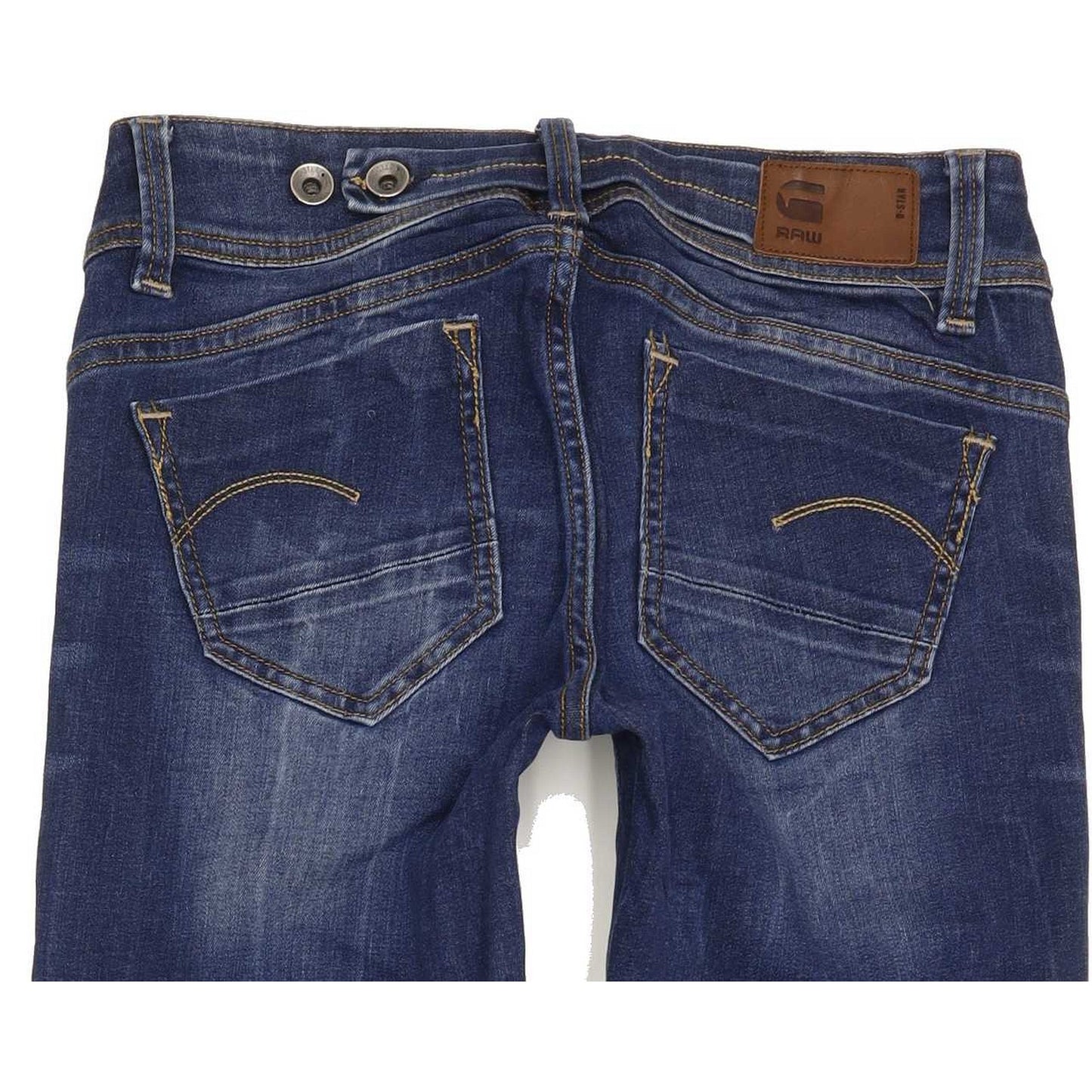 G-Star Midge Saddle Mid Women Blue Straight Slim Stretch Jeans W26 L32