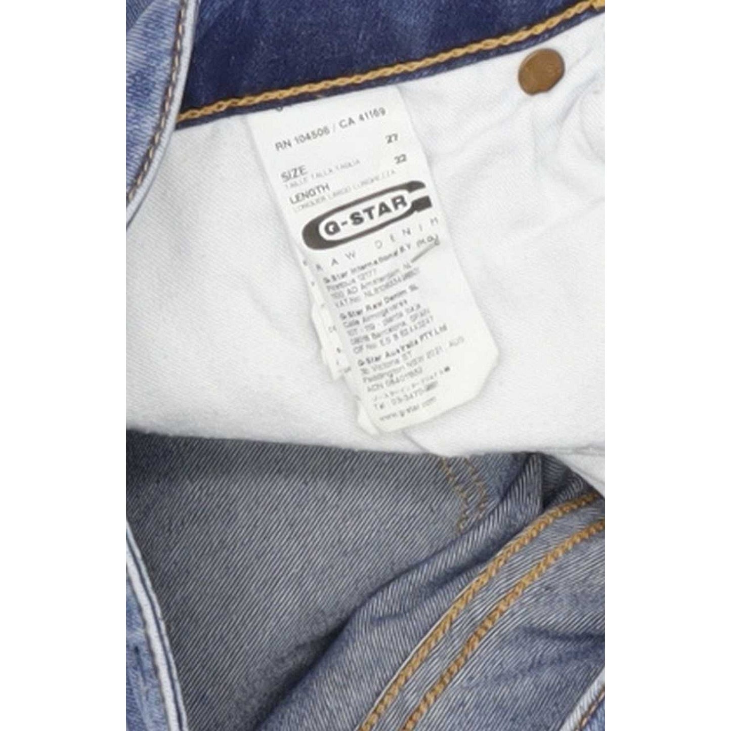 G-Star 3301 Women Blue Straight Slim Stretch Jeans W27 L32