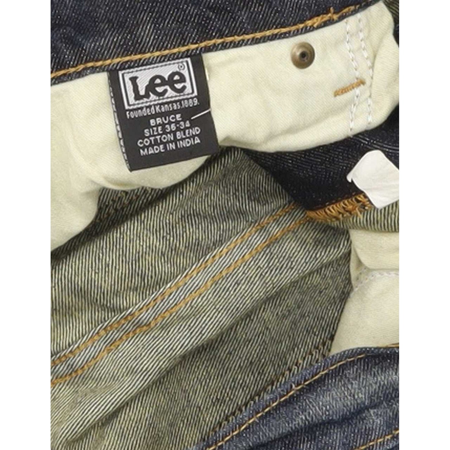 Lee Bruce Men Blue Straight Regular Jeans W36 L34