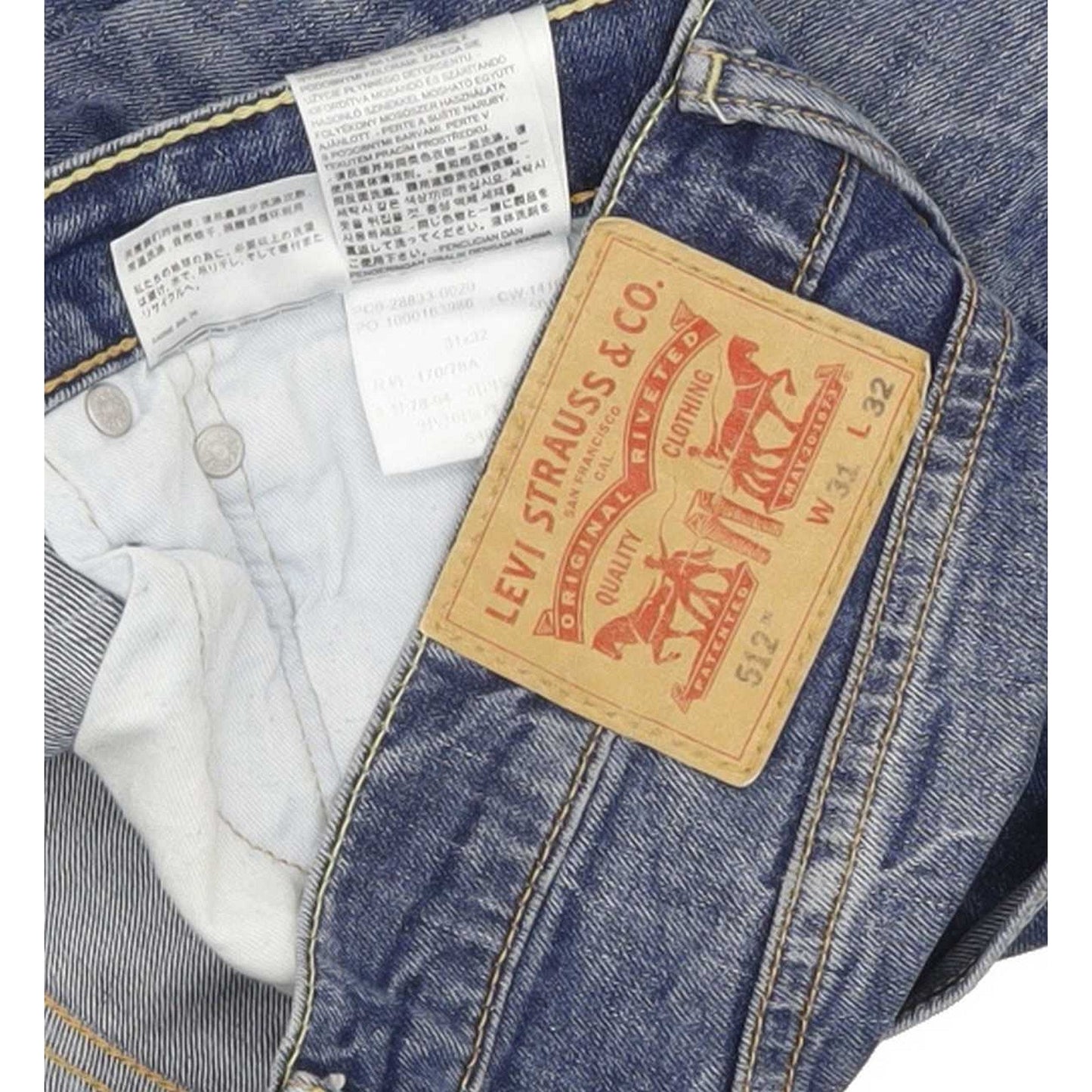 Levi's 512 Men Blue Tapered Slim Stretch Jeans W31 L31