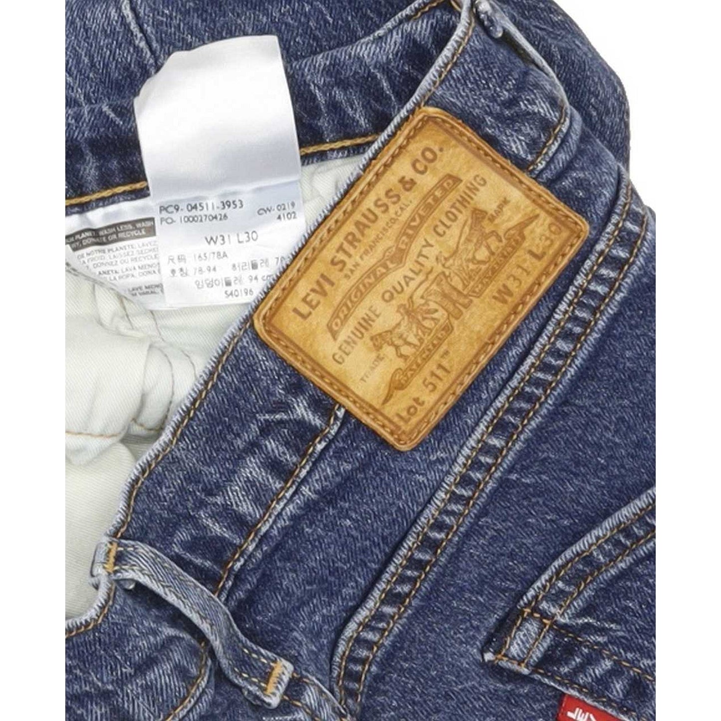 Levi's 511 Men Blue Straight Slim Stretch Jeans W31 L29