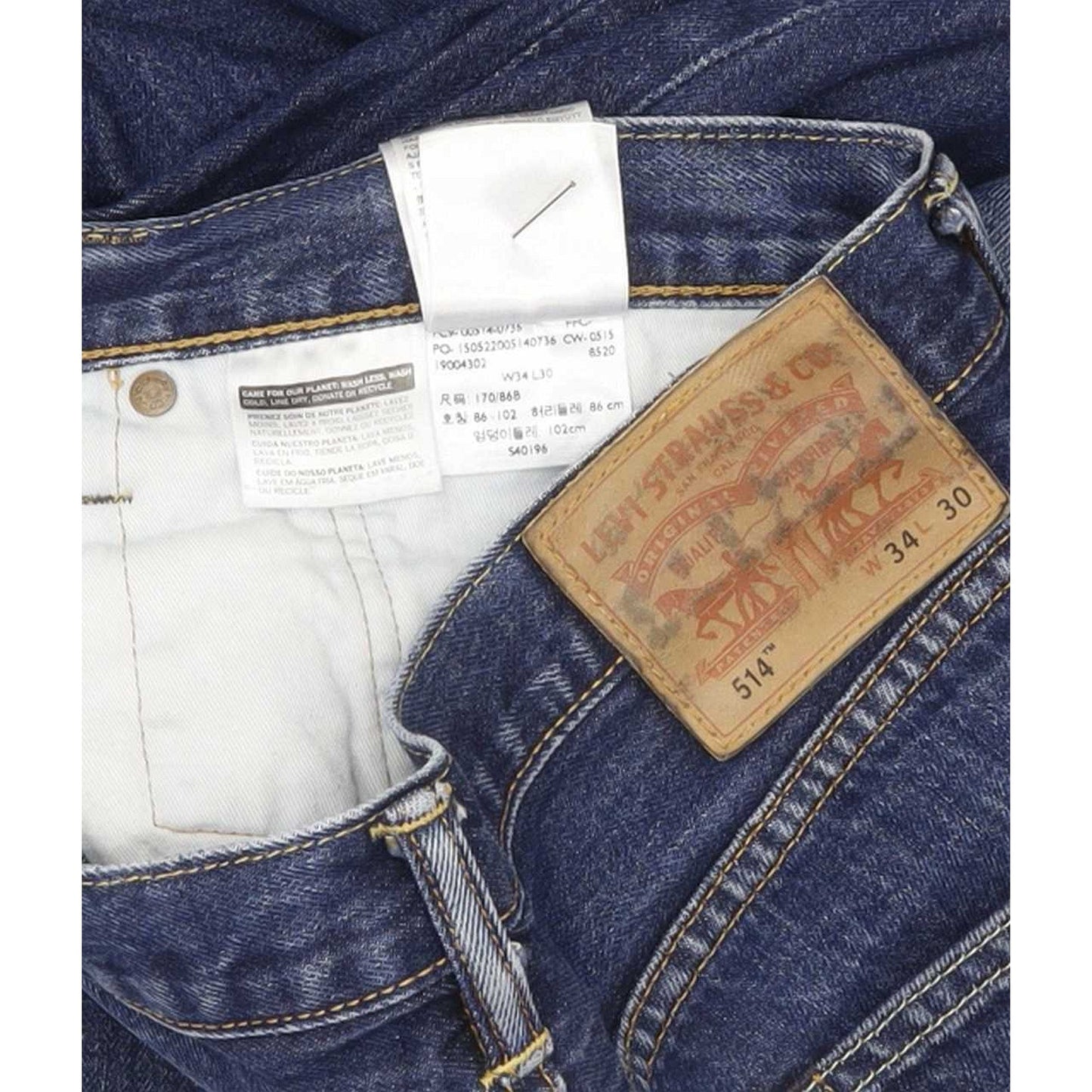 Levi's 514 Men Blue Straight Slim Jeans W34 L26