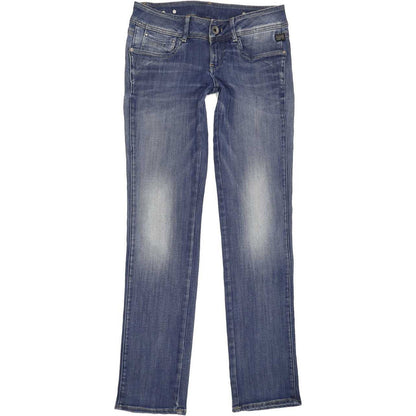 G-Star New Ford Women Blue Straight Slim Stretch Jeans W28 L34