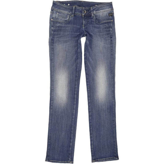 G-Star New Ford Women Blue Straight Slim Stretch Jeans W28 L34
