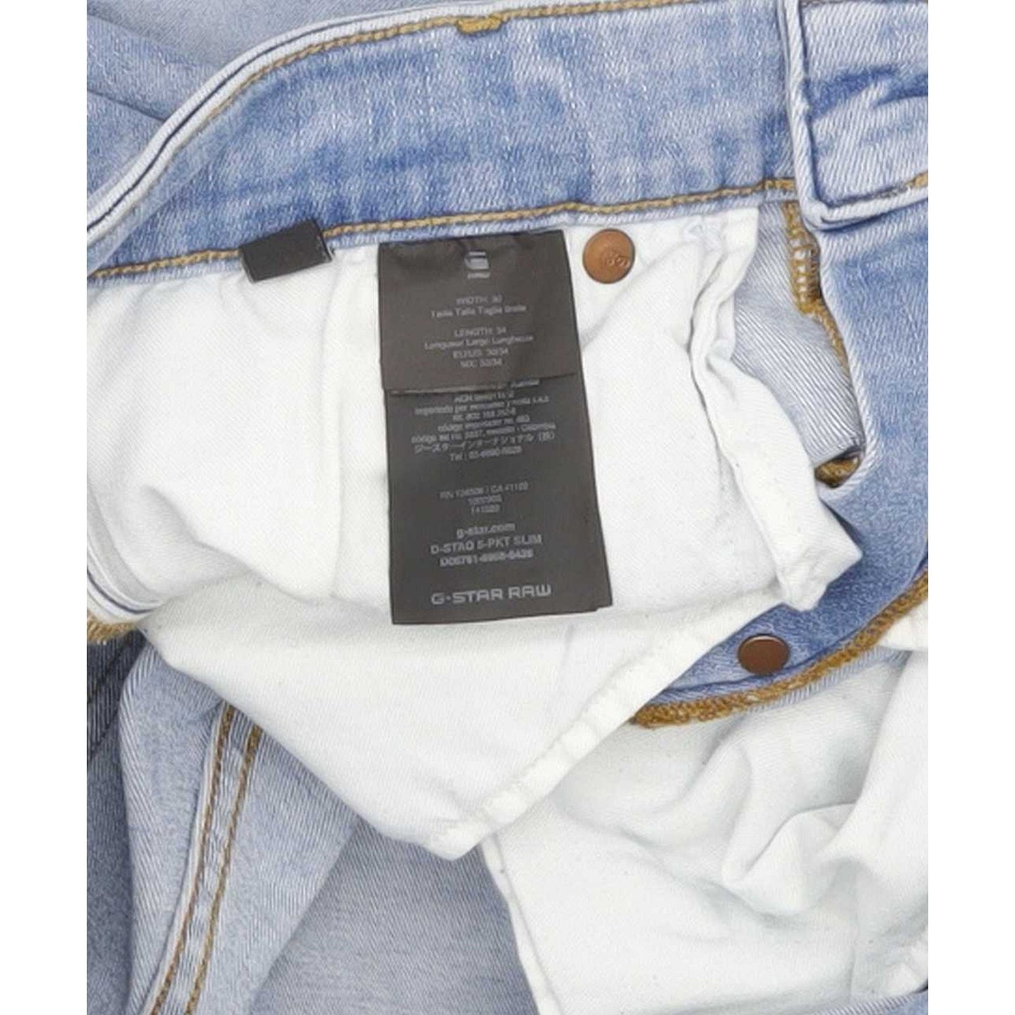 G-Star D-staq 5pkt Men Blue Straight Slim Stretch Jeans W30 L33