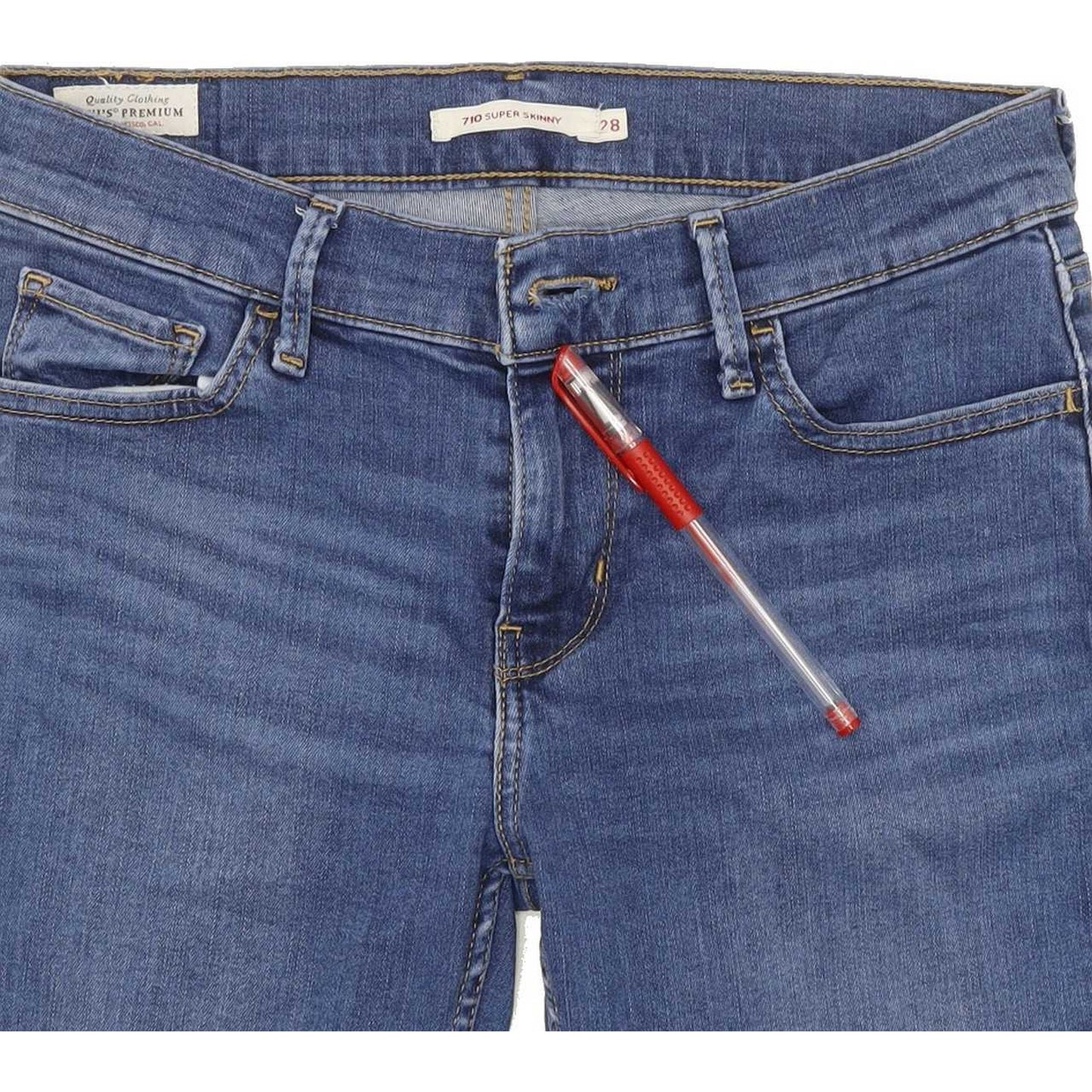 Levi's 710 Super Women Blue Skinny Slim Stretch Jeans W28 L29